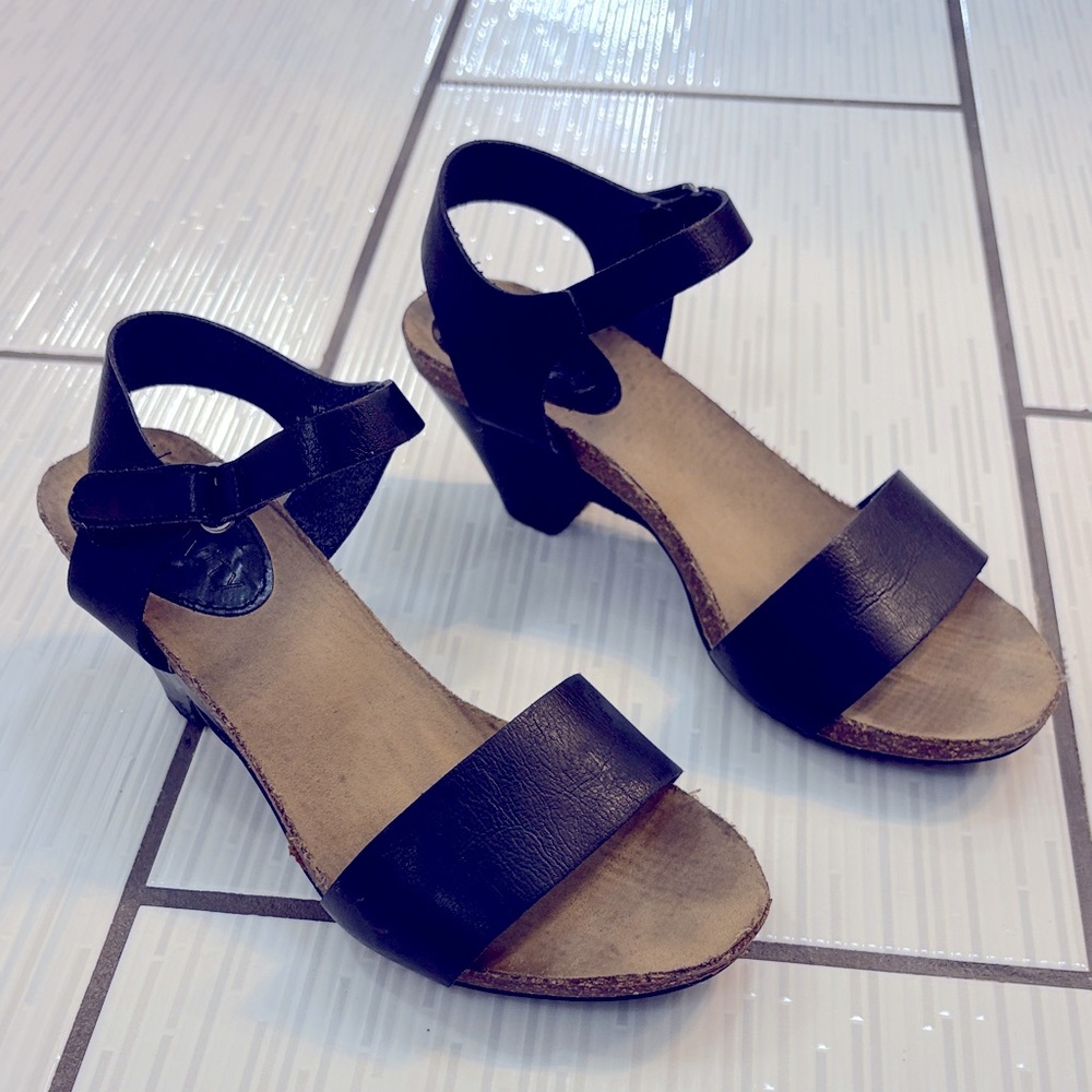 Relativity Black Strappy Heels
